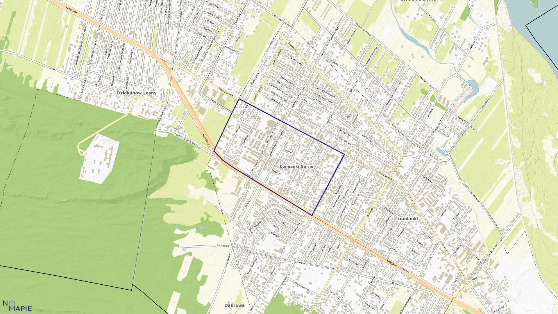 Mapa obrębu 0003 w gminie Łomianki