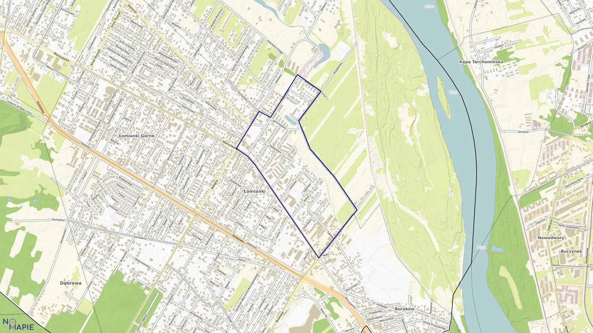 Mapa obrębu 0006 w gminie Łomianki