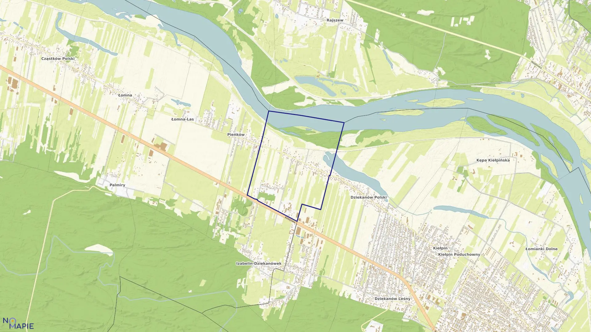 Mapa obrębu DZIEKANÓW NOWY w gminie Łomianki